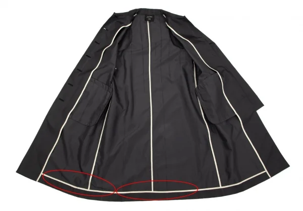 Jean-Paul GAULTIER FEMME Logo Striped Stand Fall Collar Coat K-101328_011