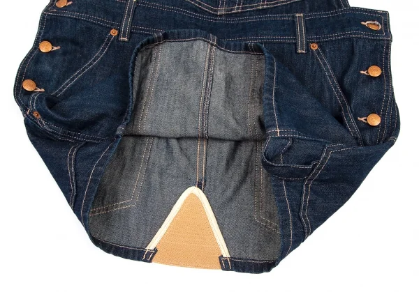ジャンポールゴルチエ×リーバイスJean Paul GAULTIER×Levi's デニムボンテージジャンパースカート インディゴL K-101333_010