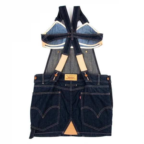 ジャンポールゴルチエ×リーバイスJean Paul GAULTIER×Levi's デニムボンテージジャンパースカート インディゴL K-101333_011