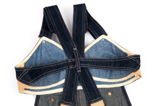 ジャンポールゴルチエ×リーバイスJean Paul GAULTIER×Levi's デニムボンテージジャンパースカート インディゴL K-101333_012