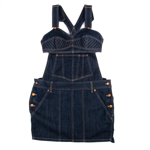 ジャンポールゴルチエ×リーバイスJean Paul GAULTIER×Levi's デニムボンテージジャンパースカート インディゴL K-101333_002