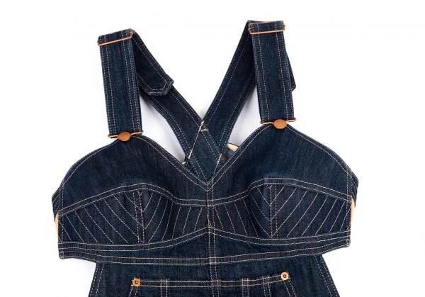 ジャンポールゴルチエ×リーバイスJean Paul GAULTIER×Levi's デニムボンテージジャンパースカート インディゴL K-101333_003