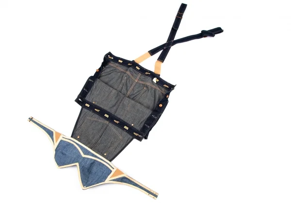 ジャンポールゴルチエ×リーバイスJean Paul GAULTIER×Levi's デニムボンテージジャンパースカート インディゴL K-101333_009