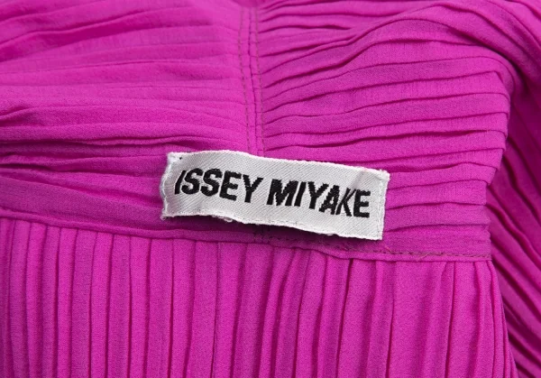 イッセイミヤケISSEY MIYAKE プリーツショールカラーロングコート 紫M位 K-101353_016