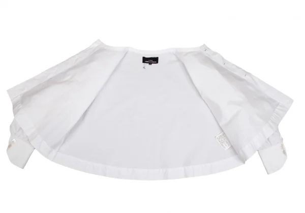 トリココムデギャルソンtricot COMME des GARCONS 袖ラウンドノーカラーワイドショートシャツ 白S K-101358_010