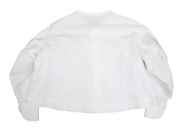 トリココムデギャルソンtricot COMME des GARCONS 袖ラウンドノーカラーワイドショートシャツ 白S K-101358_011