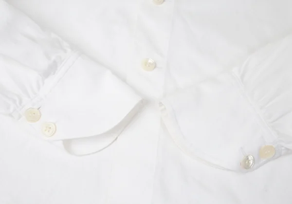 トリココムデギャルソンtricot COMME des GARCONS 袖ラウンドノーカラーワイドショートシャツ 白S K-101358_007
