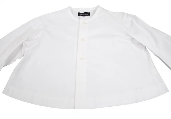 トリココムデギャルソンtricot COMME des GARCONS 袖ラウンドノーカラーワイドショートシャツ 白S K-101358_009