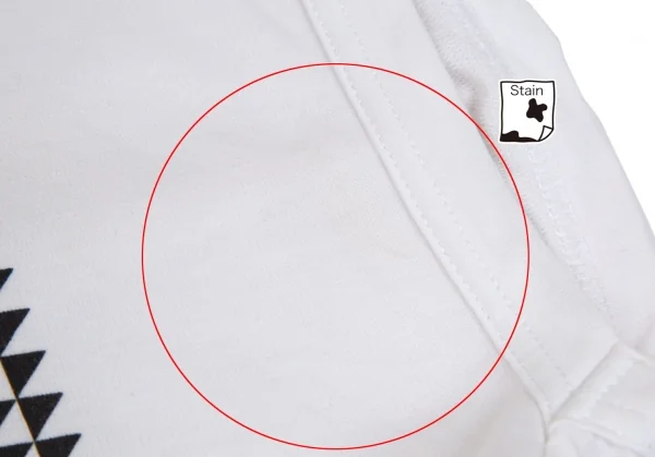 コムコム コムデギャルソンCOMME des GARCON ジオメトリックプリントフレンチスリーブボックスシルエットTシャツ 白黒SS K-101360_004