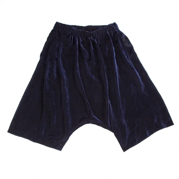 コムコム コムデギャルソンCOMME des GARCONS 製品洗い加工パイルシースルーサルエルショーツ 紺S K-101365_001