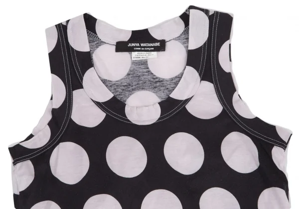 ジュンヤワタナベ コムデギャルソンJUNYA WATANABE COMME des GARCONS コットンドットプリントタンクトップ 黒オフS位 K-101367_003