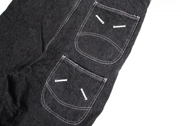 イッセイミヤケISSEY MIYAKE I.S. デニムオーバーオール 黒9 K-101374_010
