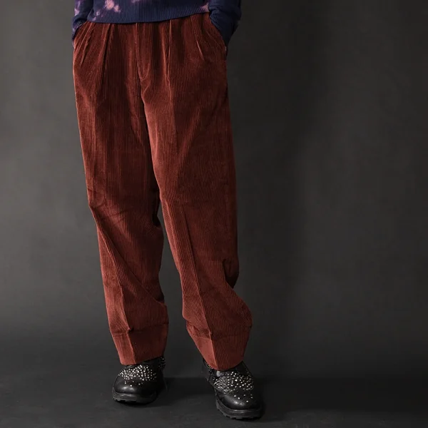 ケンゾーKENZO コーデュロイタックパンツ 赤茶3 K-101394_011