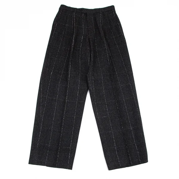 ケンゾーKENZO チェックステッチウールパンツ 黒3 K-101395_001