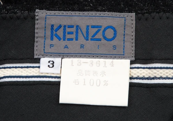ケンゾーKENZO チェックステッチウールパンツ 黒3 K-101395_011