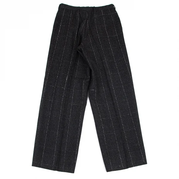 ケンゾーKENZO チェックステッチウールパンツ 黒3 K-101395_008