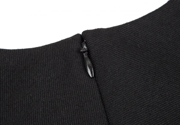 トリココムデギャルソンtricot COMME des GARCONSウールギャバボリュームアームバックジップトップス 黒M K-101404_010