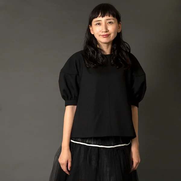 トリココムデギャルソンtricot COMME des GARCONSウールギャバボリュームアームバックジップトップス 黒M K-101404_013