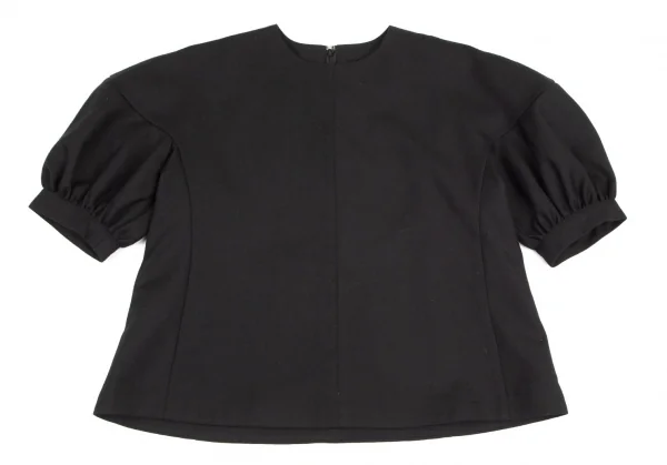 トリココムデギャルソンtricot COMME des GARCONSウールギャバボリュームアームバックジップトップス 黒M K-101404_002