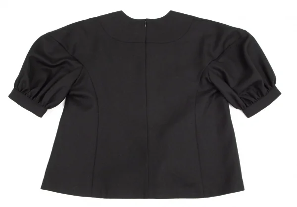 トリココムデギャルソンtricot COMME des GARCONSウールギャバボリュームアームバックジップトップス 黒M K-101404_008
