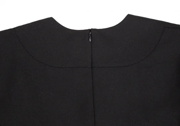 トリココムデギャルソンtricot COMME des GARCONSウールギャバボリュームアームバックジップトップス 黒M K-101404_009