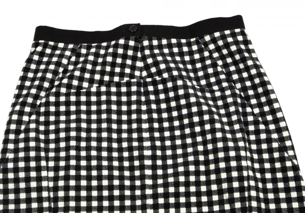 トリココムデギャルソンtricot COMME des GARCONS ドルマンギンガムチェックラウンドカラーセットアップ 白黒S・M K-101411_014