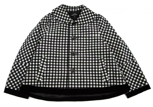 トリココムデギャルソンtricot COMME des GARCONS ドルマンギンガムチェックラウンドカラーセットアップ 白黒S・M K-101411_003