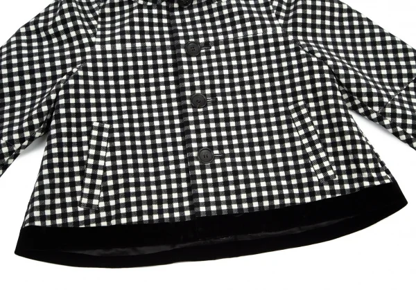 トリココムデギャルソンtricot COMME des GARCONS ドルマンギンガムチェックラウンドカラーセットアップ 白黒S・M K-101411_005