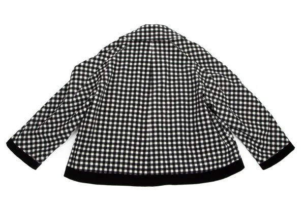 トリココムデギャルソンtricot COMME des GARCONS ドルマンギンガムチェックラウンドカラーセットアップ 白黒S・M K-101411_007