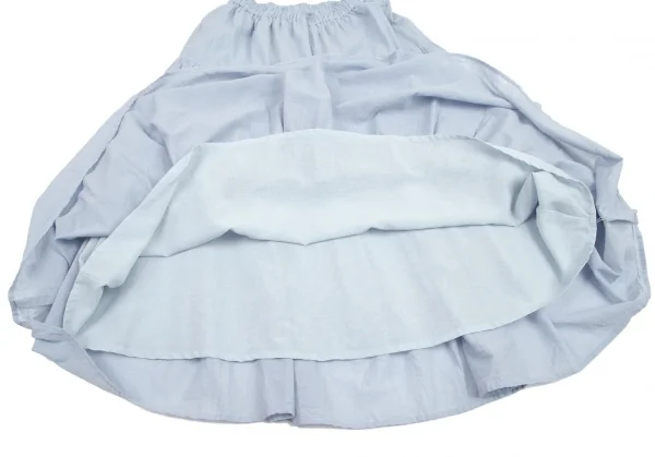 マドモアゼルノンノンMademoiselle NON NON NON NO ウォッシュドコットン切替フレアロングスカート 水色M位 K-101422_008