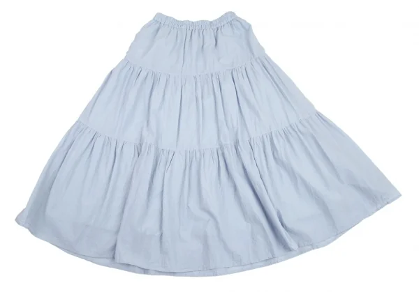 マドモアゼルノンノンMademoiselle NON NON NON NO ウォッシュドコットン切替フレアロングスカート 水色M位 K-101422_009
