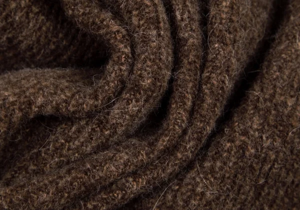 ズッカzucca ダブルスタンドカラーベルスリーブリブニットジャケット 茶M K-101428_013