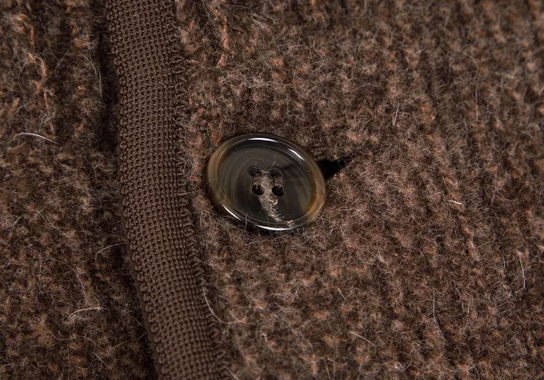 ズッカzucca ダブルスタンドカラーベルスリーブリブニットジャケット 茶M K-101428_004