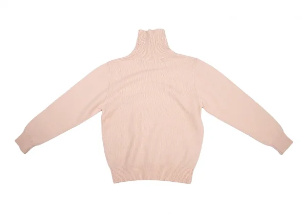 マドモアゼルノンノンMademoiselle NON NON ワンポイント刺繍タートルネックニットセーター 薄ピンクM位 K-101434_010