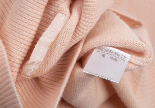 マドモアゼルノンノンMademoiselle NON NON ワンポイント刺繍タートルネックニットセーター 薄ピンクM位 K-101434_012