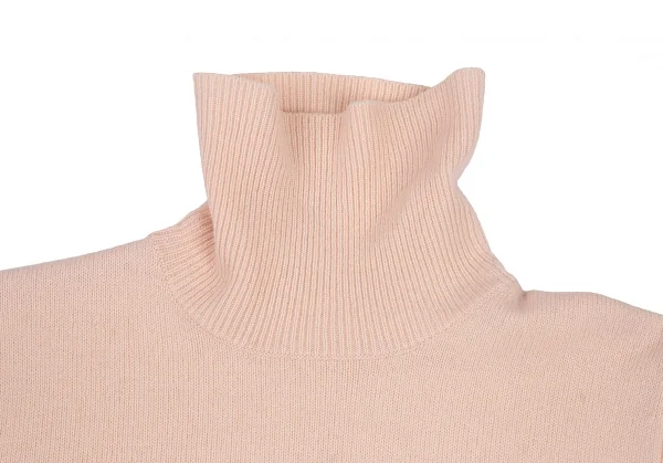 マドモアゼルノンノンMademoiselle NON NON ワンポイント刺繍タートルネックニットセーター 薄ピンクM位 K-101434_003