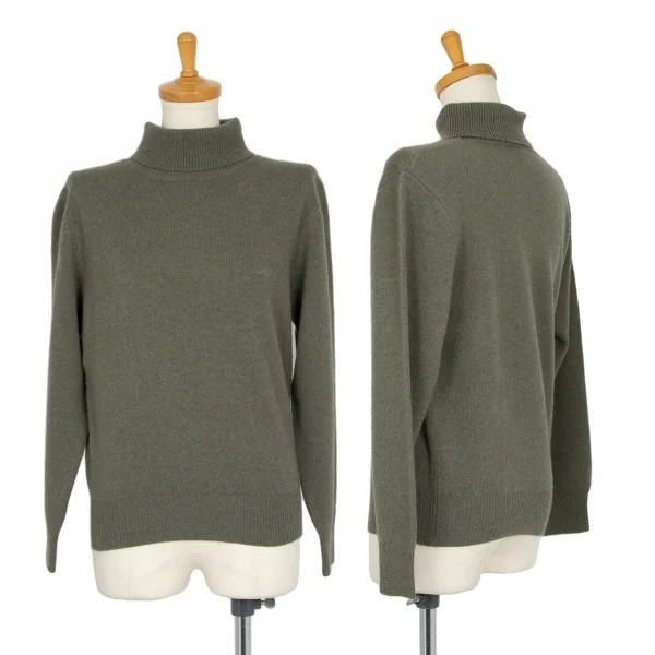 マドモアゼルノンノンMademoiselle NON NON ワンポイント刺繍タートルネックニットセーター モスグリーンM位 K-101436_001
