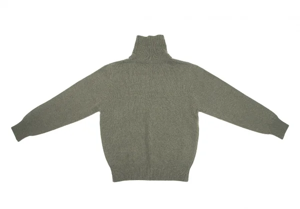 マドモアゼルノンノンMademoiselle NON NON ワンポイント刺繍タートルネックニットセーター モスグリーンM位 K-101436_010