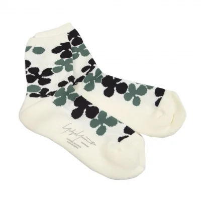 新品!ヨウジヤマモト プールオムYohji Yamamoto POUR HOMME 花柄ソックス オフ