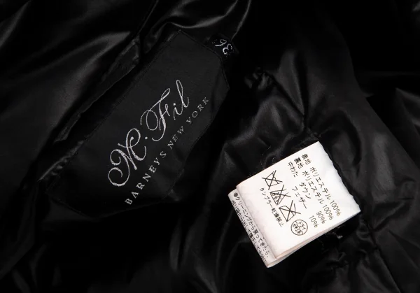 エムフィル バーニーズニューヨークM.FIL BARNEYS NEWYORK スタンドカラーダウンハーフコート 黒36 K-101455_013