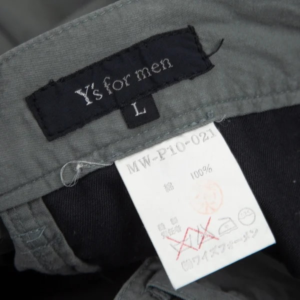 ワイズフォーメンY's for men コットンツータックテーパードパンツ グレーL K-101485_016