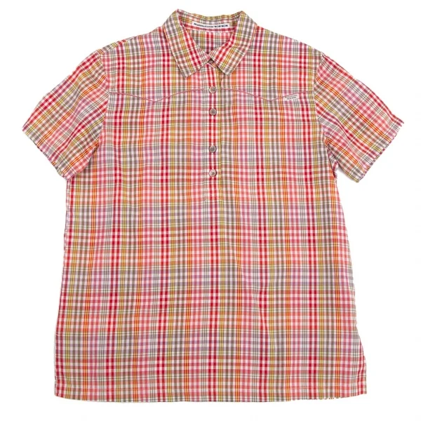 マドモアゼルノンノンMademoiselle NON NON チェックウエスタンヨークプルオーバー半袖シャツ マルチL K-101499_002