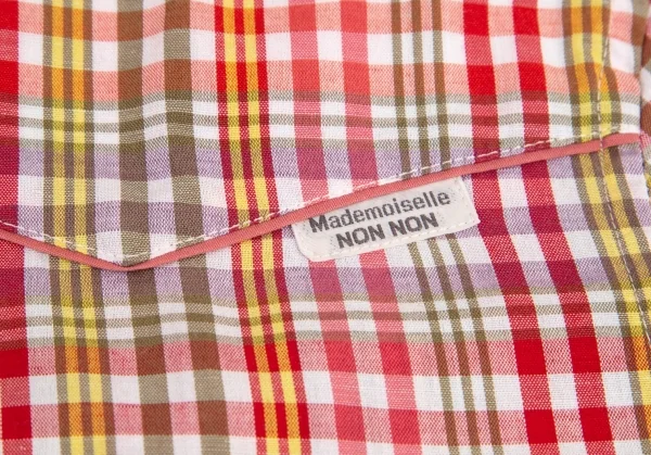 マドモアゼルノンノンMademoiselle NON NON チェックウエスタンヨークプルオーバー半袖シャツ マルチL K-101499_004