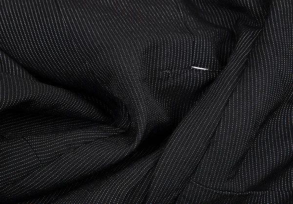 ブラックコムデギャルソンBLACK COMME des GARCONS ポリ染色加工ストライプステッチバックスリットロングジャケット 黒S K-101518_016