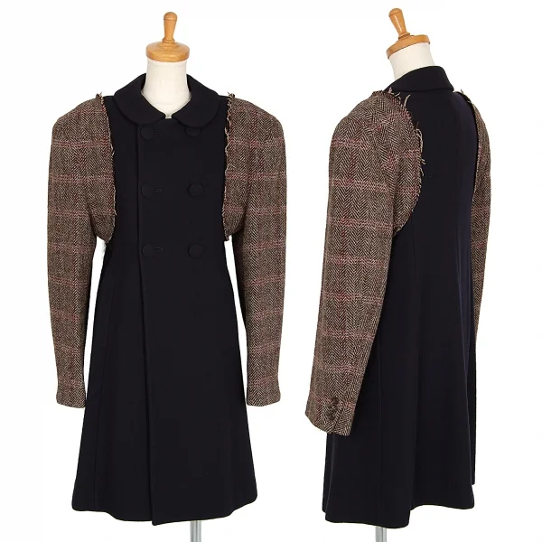 コムデギャルソンCOMME des GARCONS袖ツイードドッキングラウンド