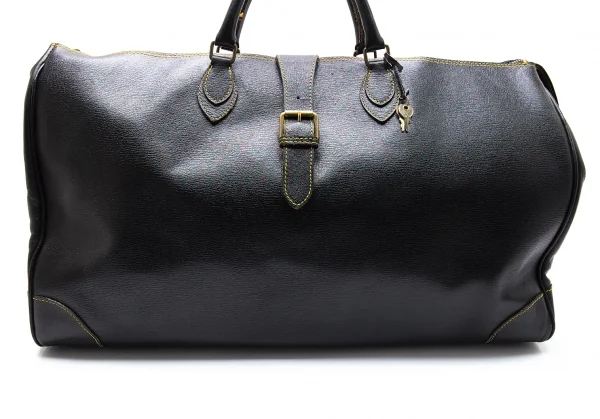 コムデギャルソン オムCOMME des GARCONS HOMME イエローステッチレザーボストンバッグ 黒 K-101543_002