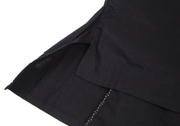 リミフゥLIMI feu 裏ドットデザインボタンレスオープンカラー半袖シャツ 黒S K-101544_011