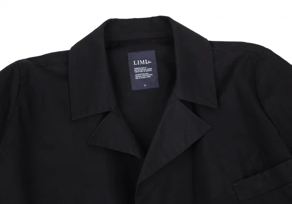 リミフゥLIMI feu 裏ドットデザインボタンレスオープンカラー半袖シャツ 黒S K-101544_003