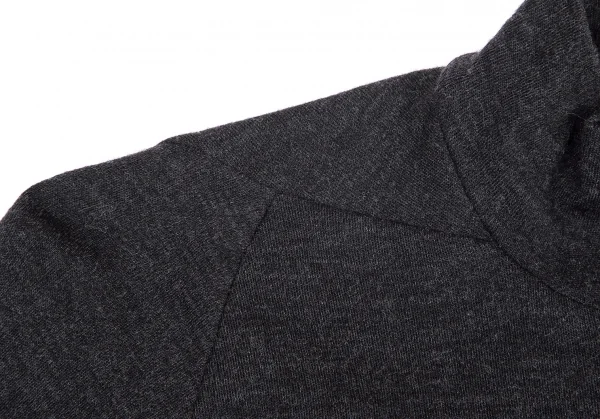 ヨウジヤマモト ファムYohji Yamamoto FEMME ウールスタンドカラーダブルジップニットカーディガン チャコール3 K-101547_004