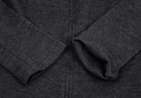 ヨウジヤマモト ファムYohji Yamamoto FEMME ウールスタンドカラーダブルジップニットカーディガン チャコール3 K-101547_006